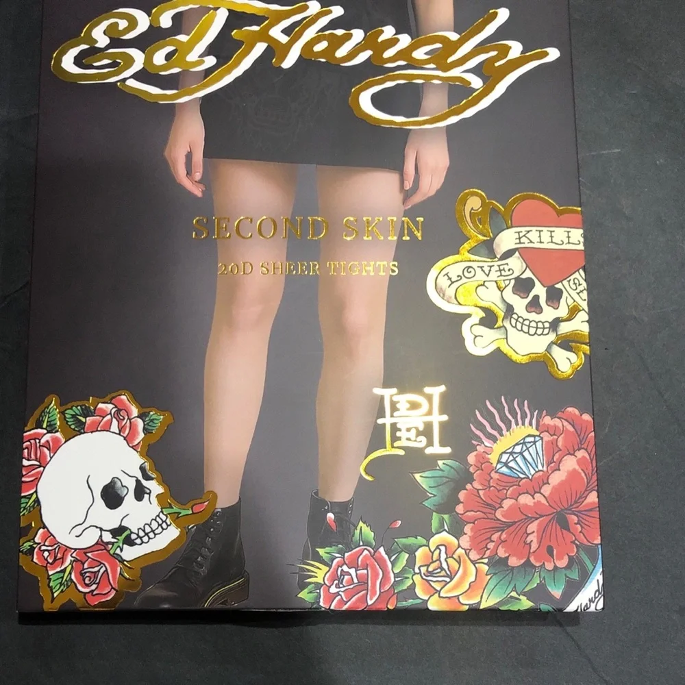 Ed Hardy second skin‎ 20D sheer tights in Nude size XL/XXL brand new 2 pairs